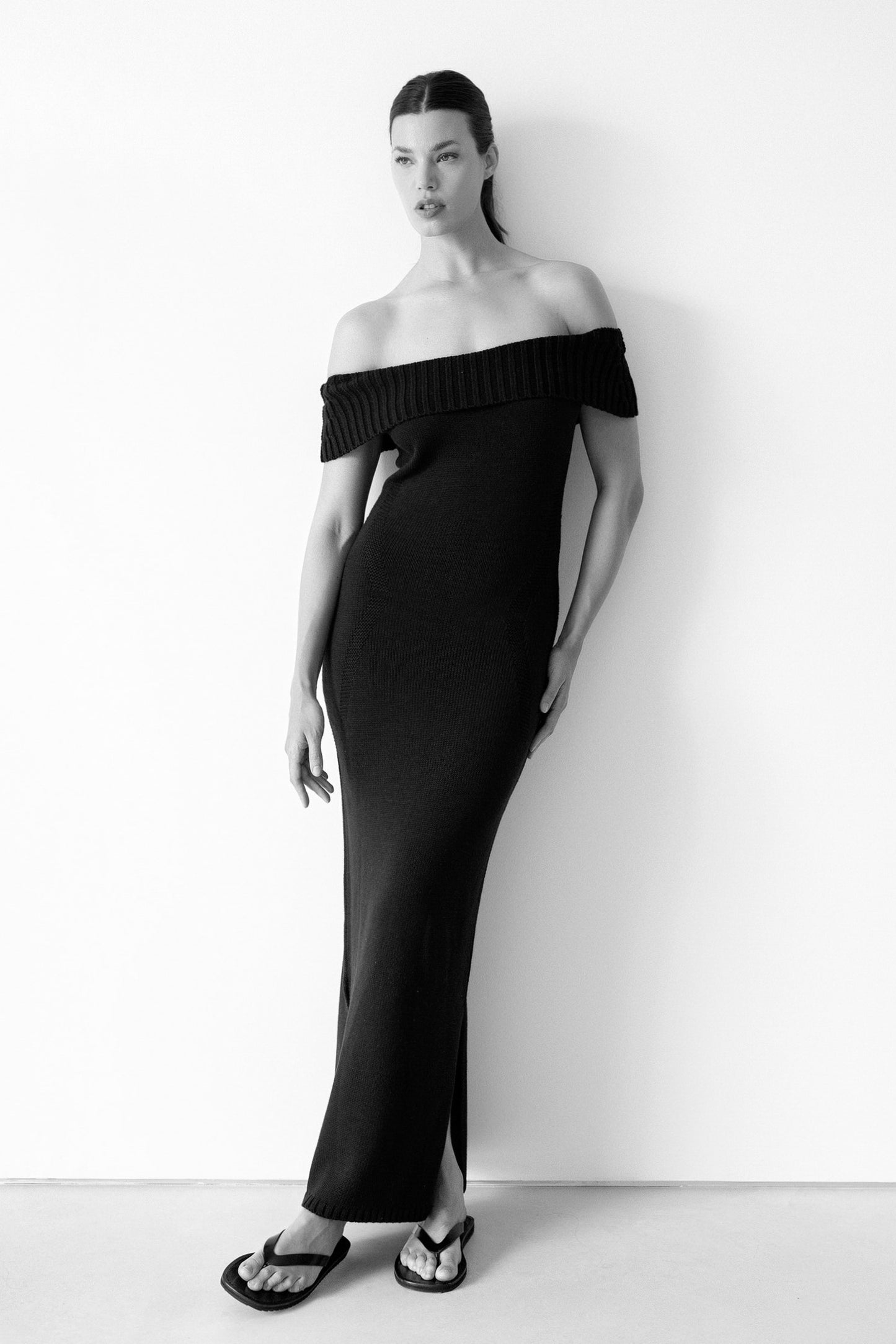 Vestido Tricot Pala Preto